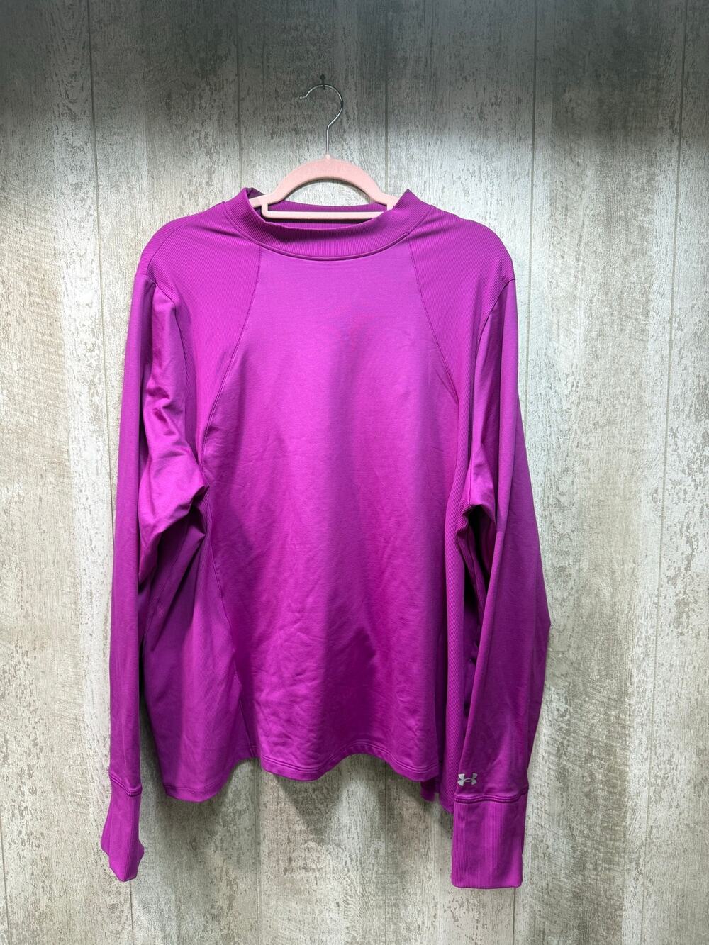 Under Armour Women’s 3X Purple Mock Neck Long Sleeve Fitted Athletic Top
